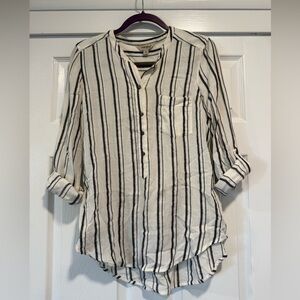 Lucky Brand Black and White Striped Top